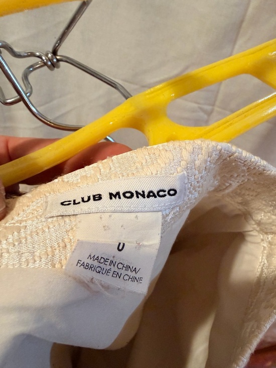 Club Monaco Cream Jacquard Mini Skirt with Pockets - Picture 3 of 4